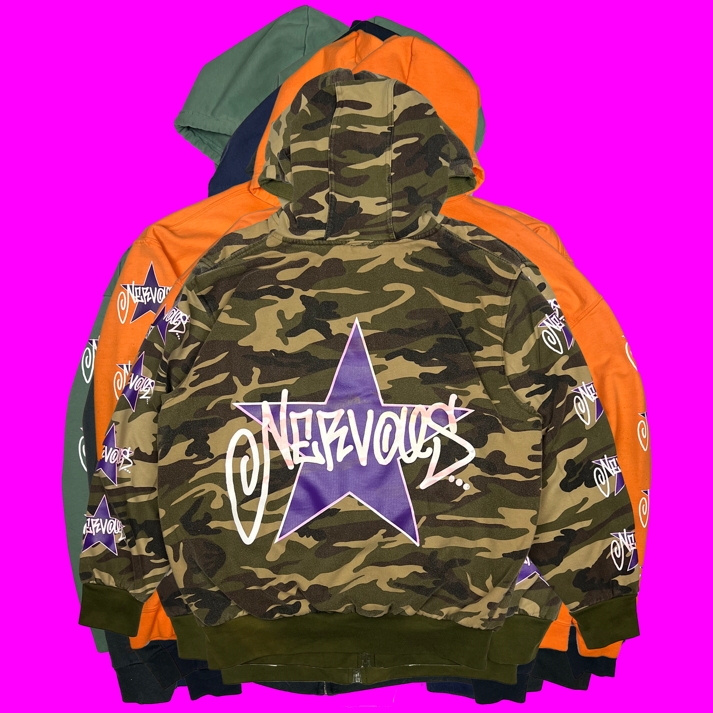 Star Zip Up Hoodies