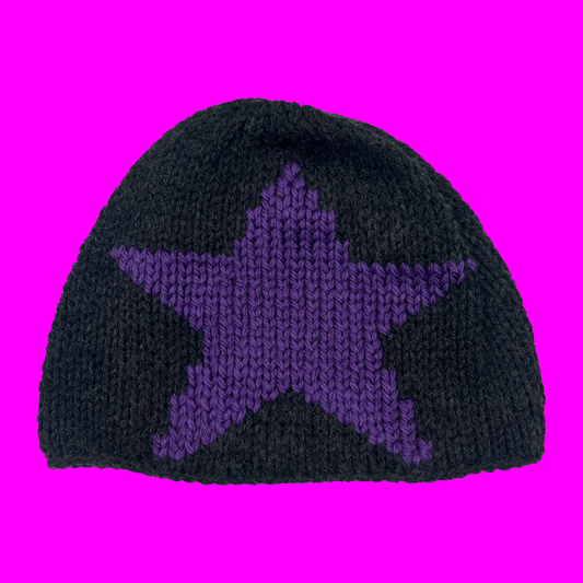 Hand Knitted Star Beanie